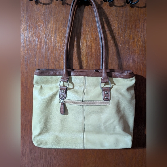 Franco Sarto Cream and Brown Tote Bag - Picture 2 of 4